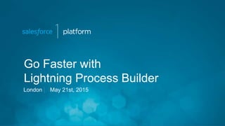 Go Faster with
Lightning Process Builder
London May 21st, 2015
 