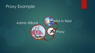 Proxy Example


                  ATM in field
    Admin @Bank

                   Proxy
 