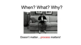 When? What? Why?

Doesn’t matter…process matters!

 