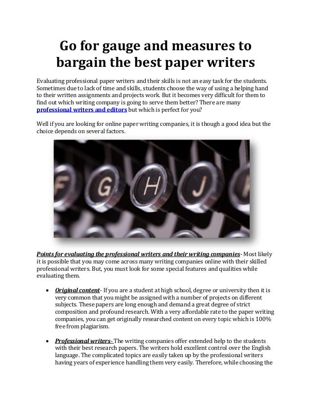 Professional paper writers