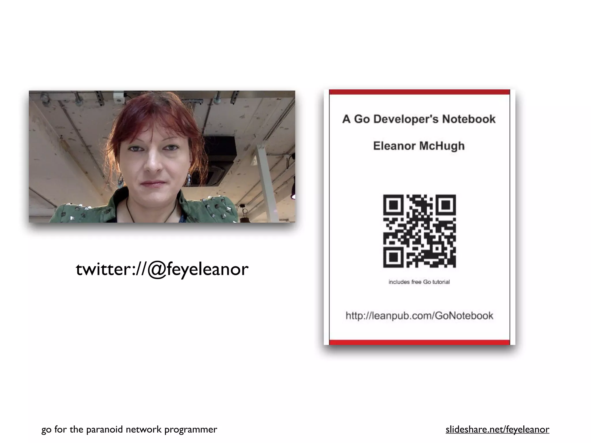 twitter://@feyeleanor
go for the paranoid network programmer slideshare.net/feyeleanor
 