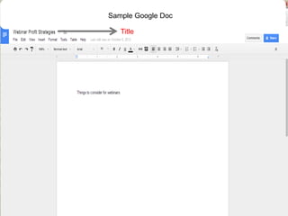 Title
Sample Google Doc