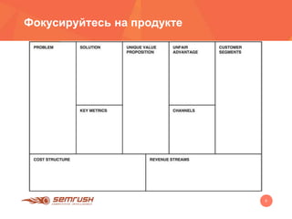 6
Фокусируйтесь на продукте
 