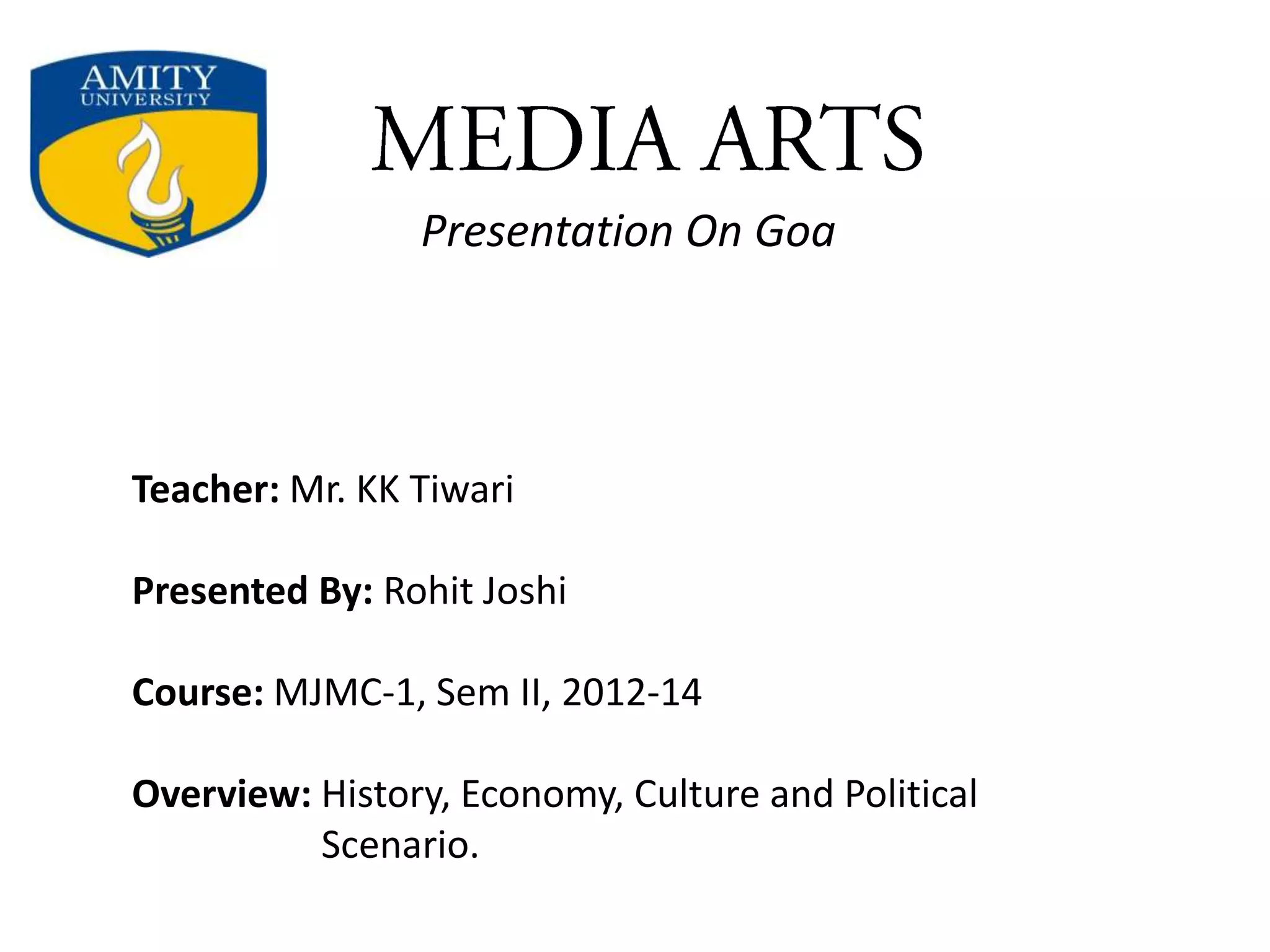 Presentation on Goa | PPTX