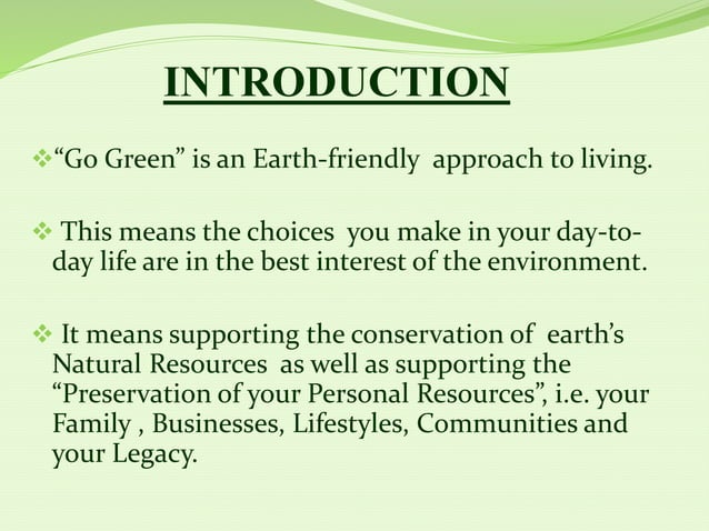 Go Green Ppt