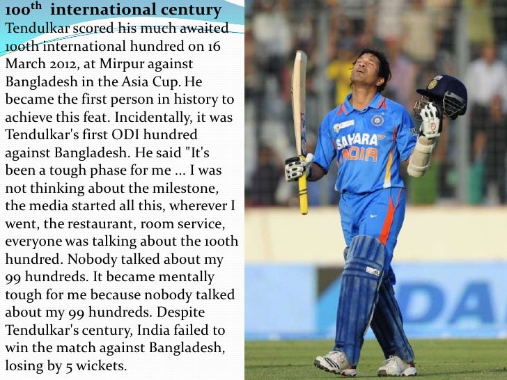 Sachin tendulkar essay