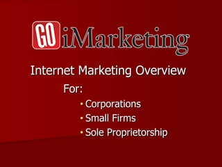 Internet Marketing Overview For:  ,[object Object]
