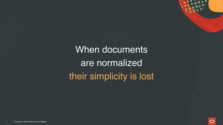Copyright © 2024, Oracle and/or its affiliates
23
When documents
are normalized
their simplicity is lost
 