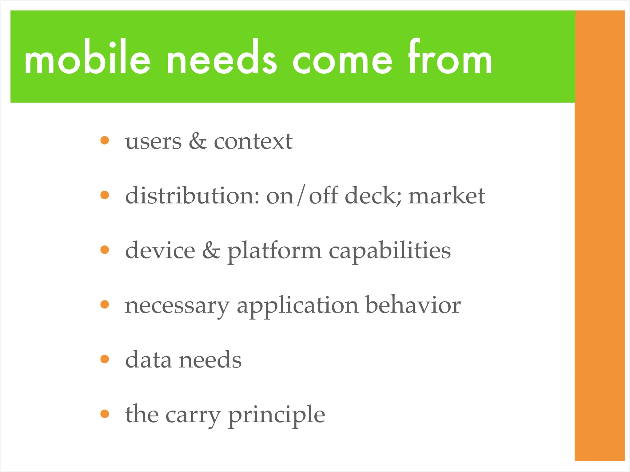 Going Mobile: Choosing target devices & platforms