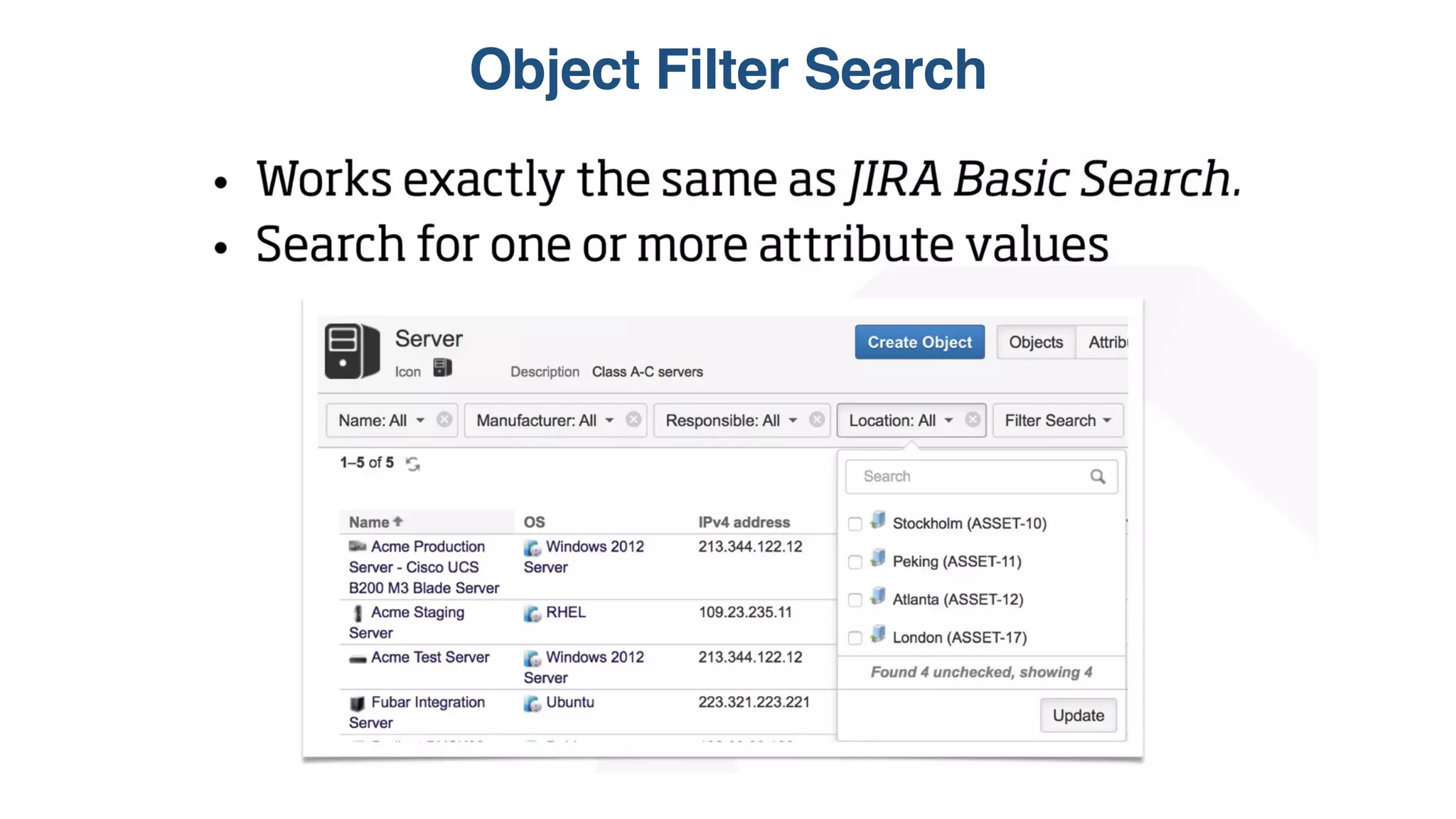 Object Filter Search
 