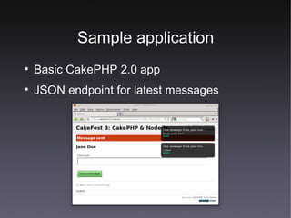 Sample application Basic CakePHP 2.0 app JSON endpoint for latest messages 