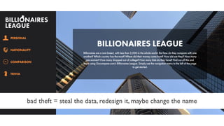 bad theft = steal the data, redesign it, maybe change the name
 