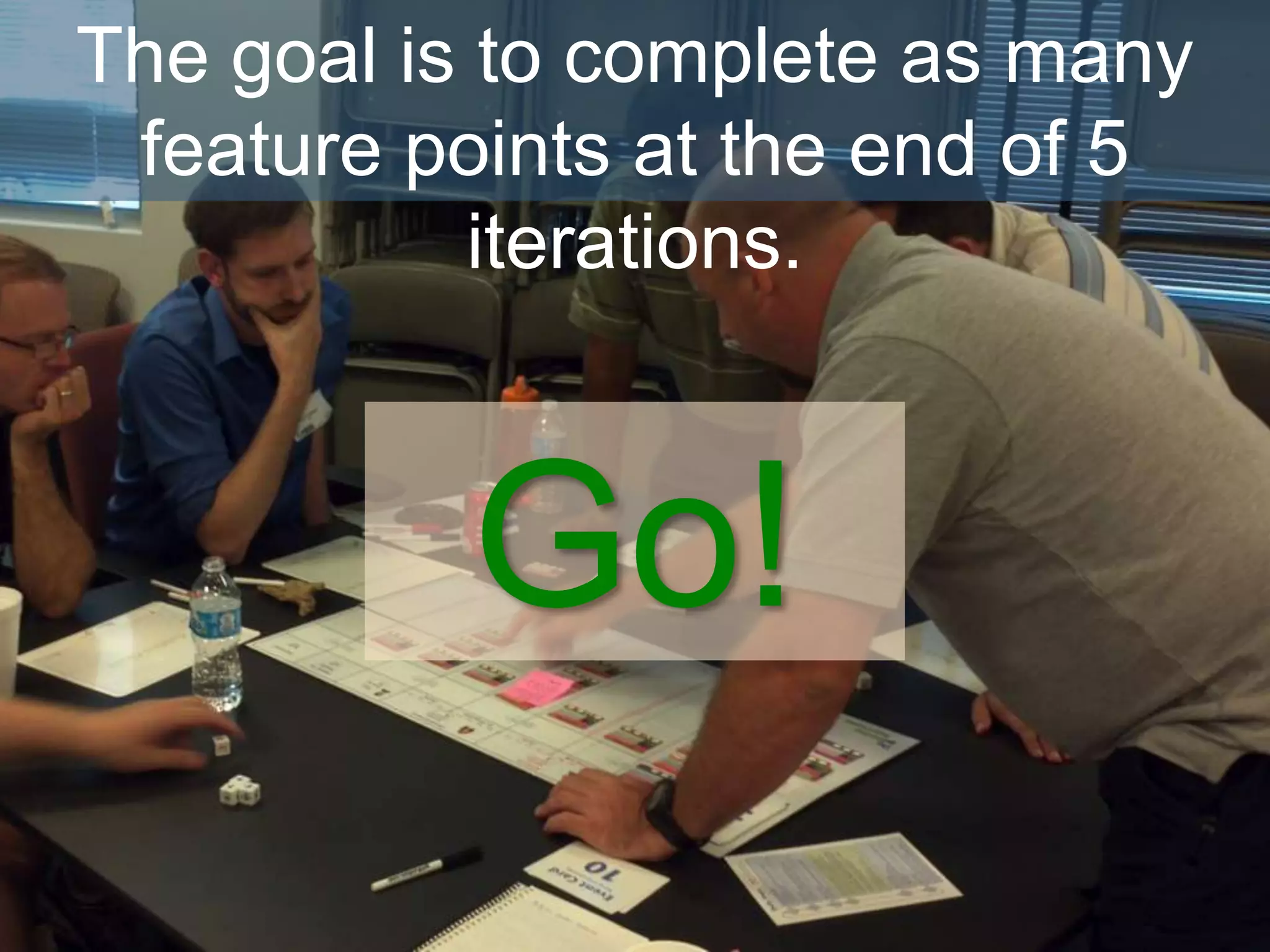 The goal is to complete as many
feature points at the end of 5
iterations.
Go!
 