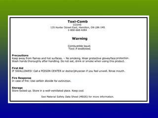 Canadian Centre for Occupational Health and Safety www.ccohs.ca
 