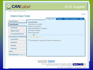 Canadian Centre for Occupational Health and Safety   www.ccohs.ca
 