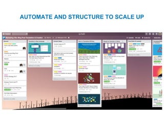 AUTOMATE AND STRUCTURE TO SCALE UP
 