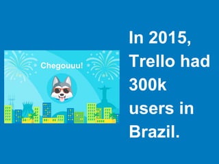 In 2015,
Trello had
300k
users in
Brazil.
 