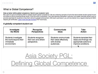 Asia Society PGL:
Deﬁning Global Competence
32
 