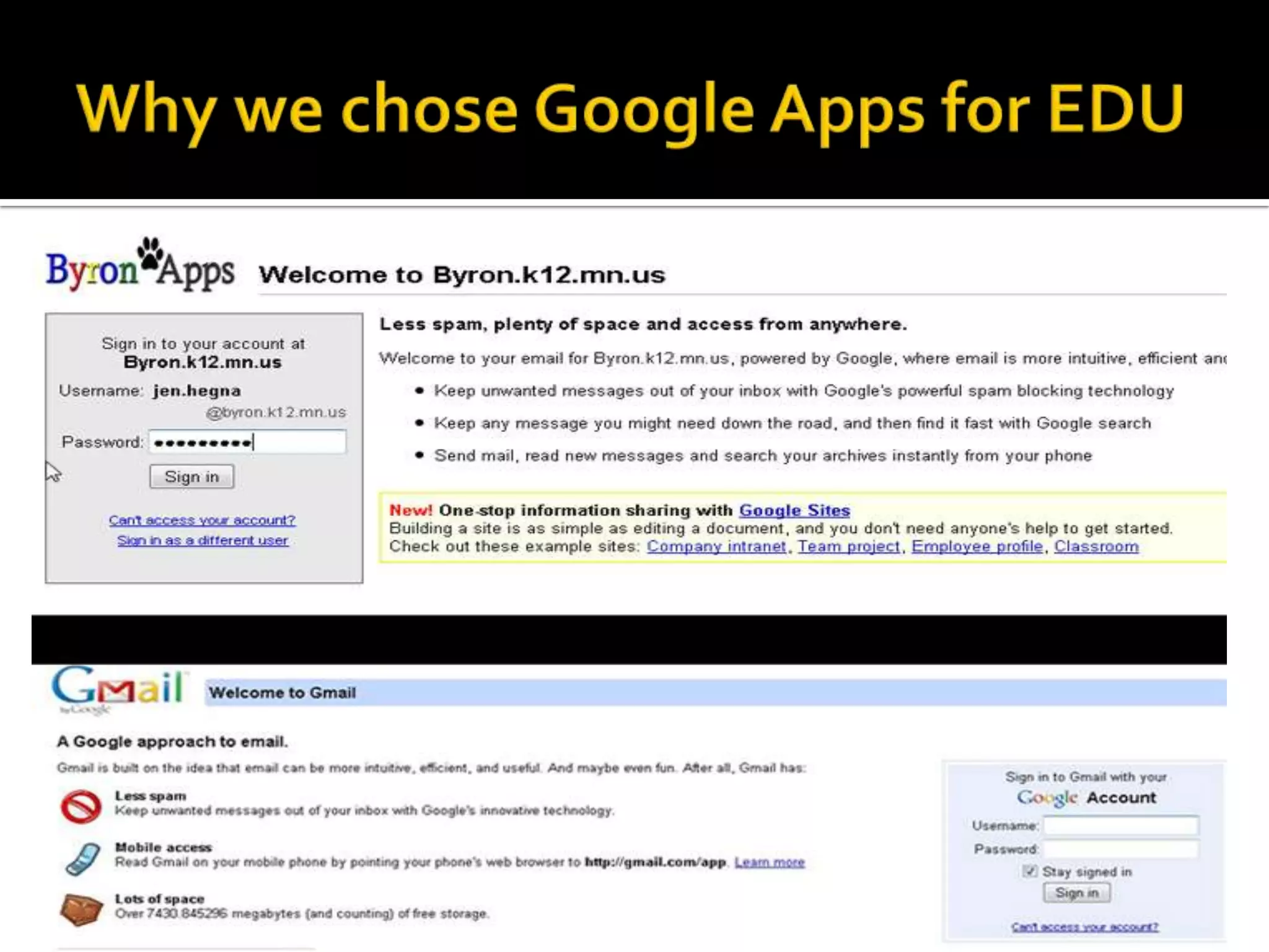 Why we chose Google Apps for EDU2009 Horizon report – Mobile ComputingTIME TO ADOPT – 1 Year or less"Over the past few years, mobiles have undergone a continual transformation, becoming ever more capable and flexible with each new release. The ability to record audio and video turned them into portable multimedia devices; as storage capacity increased, they became keepers of our family photos, phone books, and calendars; and now, geolocation, web browsing, and email have brought much of the functionality of a laptop to the pocket-sized devices." (2009 Horizon Report) .