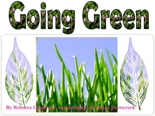 Going Green By Rebecca Gladstone, Sarah Dubin, & Megan Deetscreek 