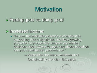 Going Green To Save Some Green