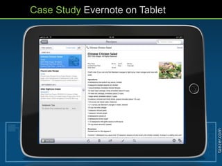 tanzer.com
Case Study Evernote on Tablet
 