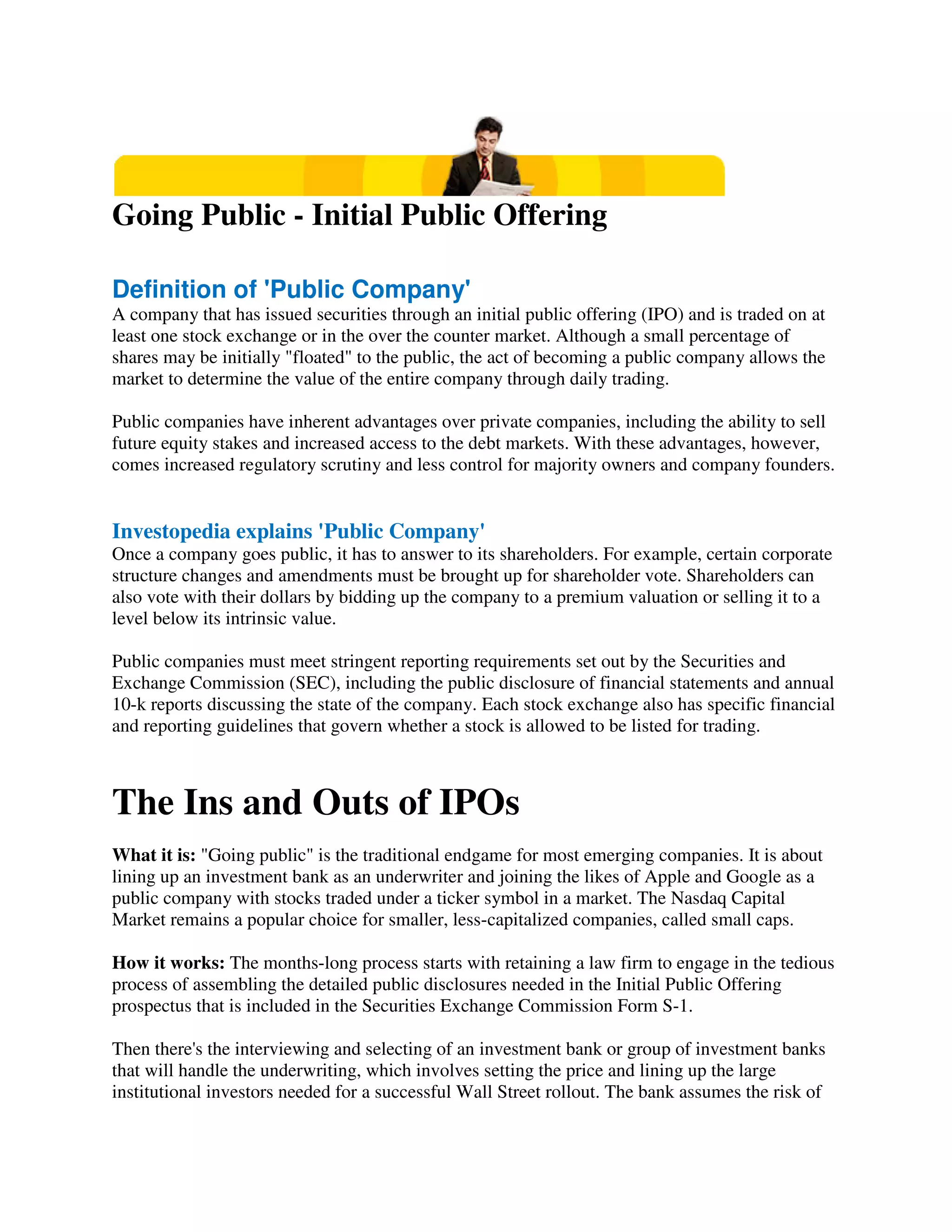 Going public initial public offering | PDF
