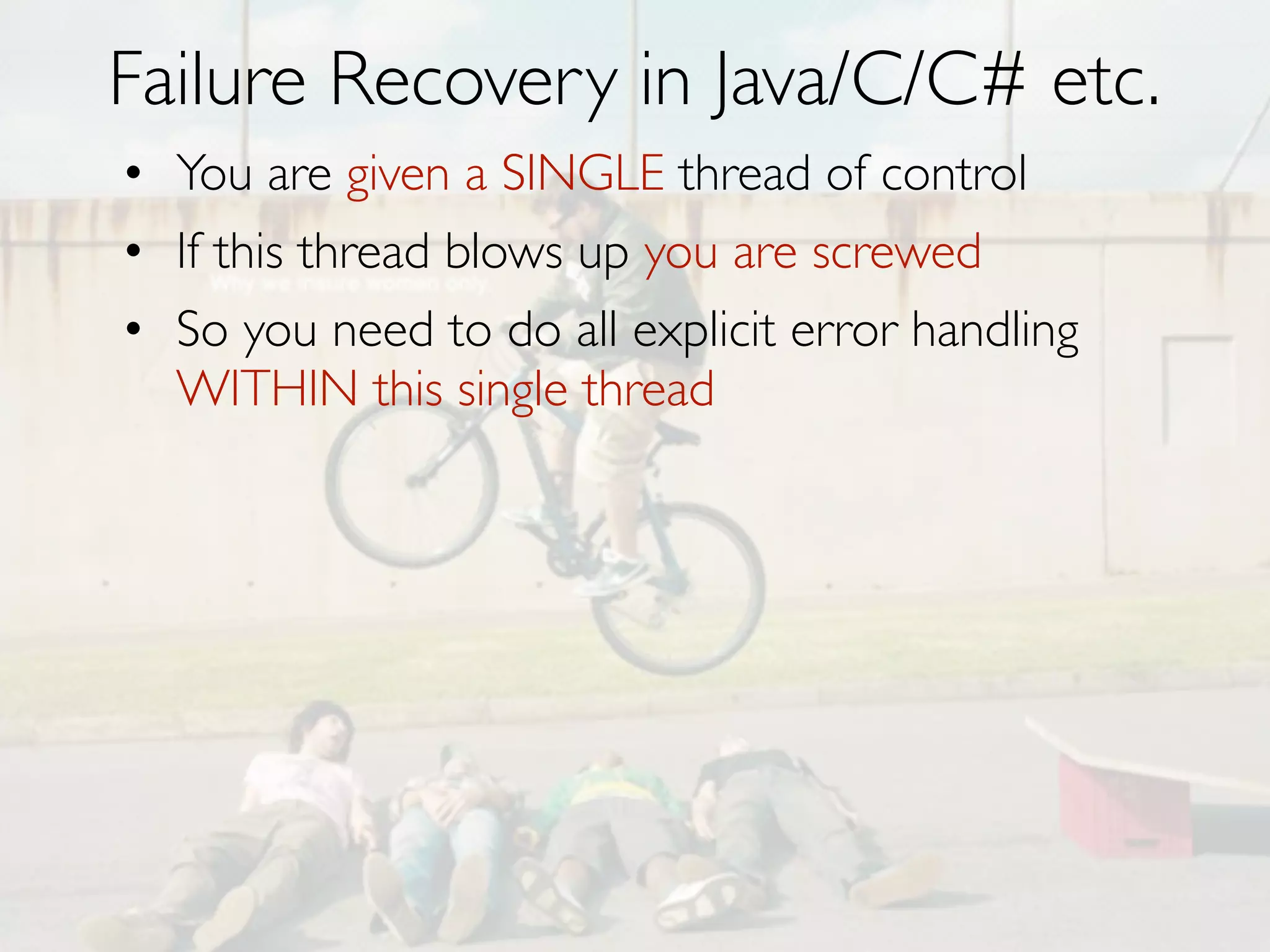 Graveyard of distributed systems
• Distributed Shared Mutable State
N
•

EVIL

(where N is number of nodes)

 
