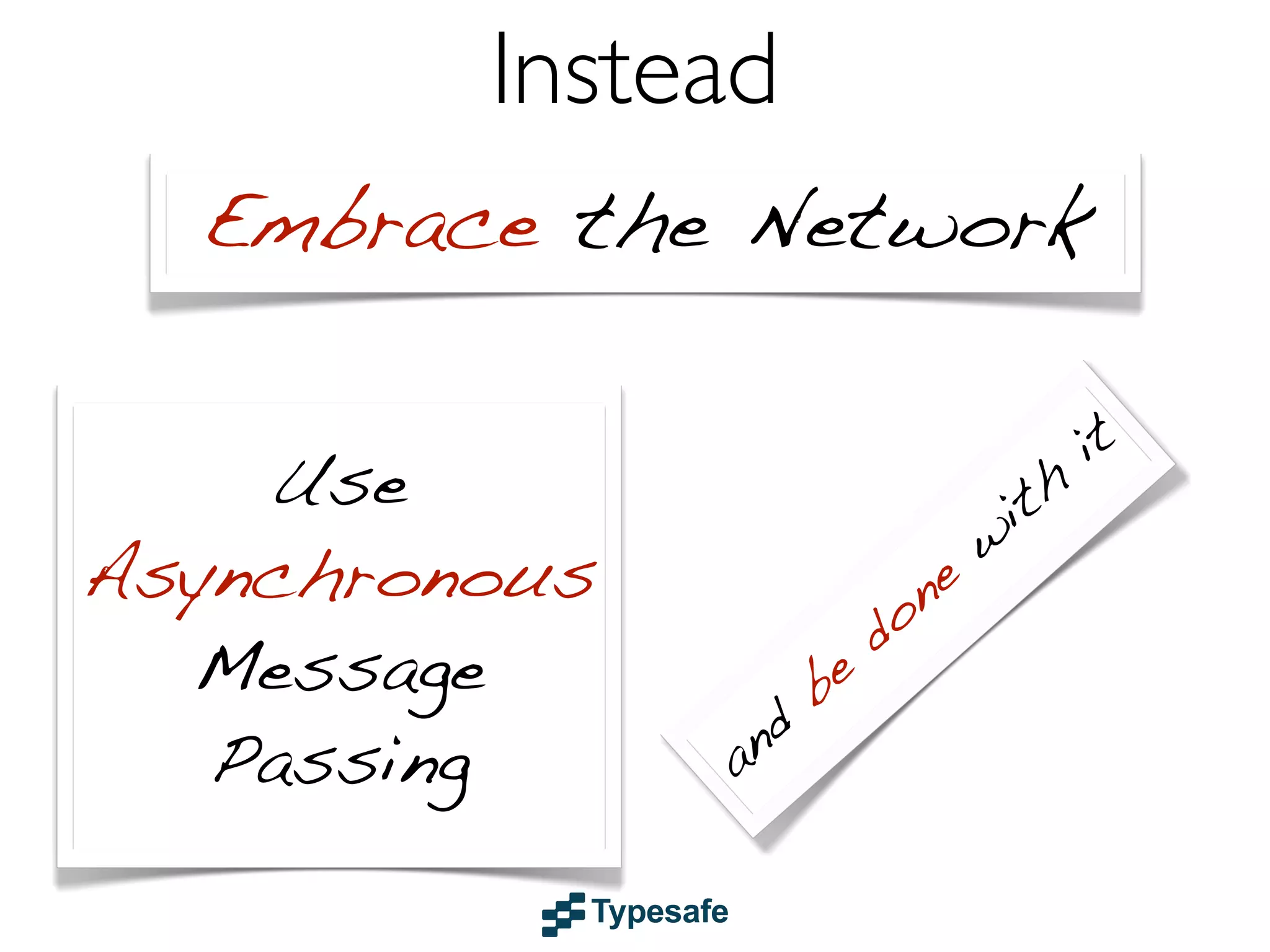 Share
Nothing
Asynchronous
Communication

Loose
Coupling
Location
Transparency

Close to at least

No limit to scalability

 