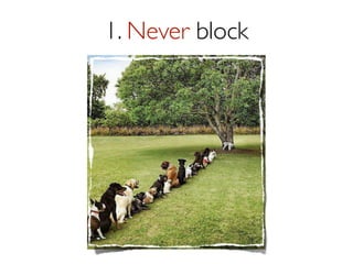 Actors in Akka
public class Greeting implements Serializable {
public final String who;
public Greeting(String who) { this.who = who; }
}
!

public class GreetingActor extends UntypedActor {
!

public void onReceive(Object message) {
if (message instanceof Greeting)
println("Hello " + ((Greeting) message).who);
}
}

 