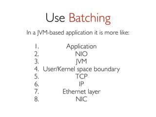 Use Back Pressure
Bounded queues with backoff strategies
Apply backpressure here

Respect Little’s Law:

L = λW
Queue Length = Arrival Rate * Response Time
Response Time = Queue Length / Arrival Rate

 