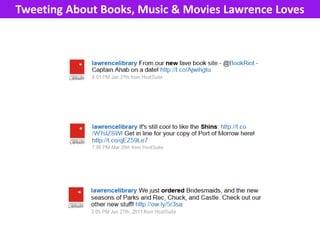 Tweeting About Books, Music & Movies Lawrence Loves
 