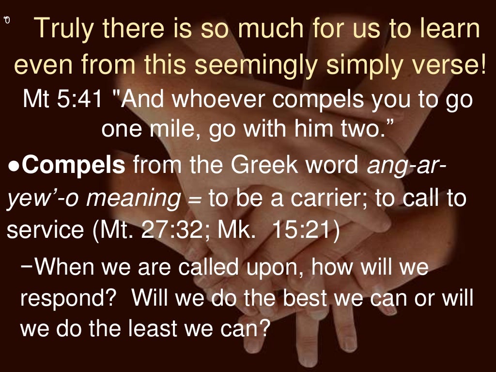 Going the second mile!