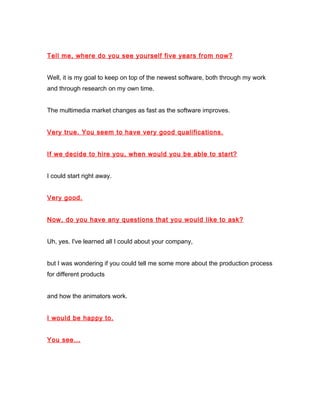 Going to an interview (script) | RTF