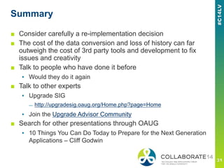 Going to R12? The Upgrading vs Reimplementing Decision | PDF