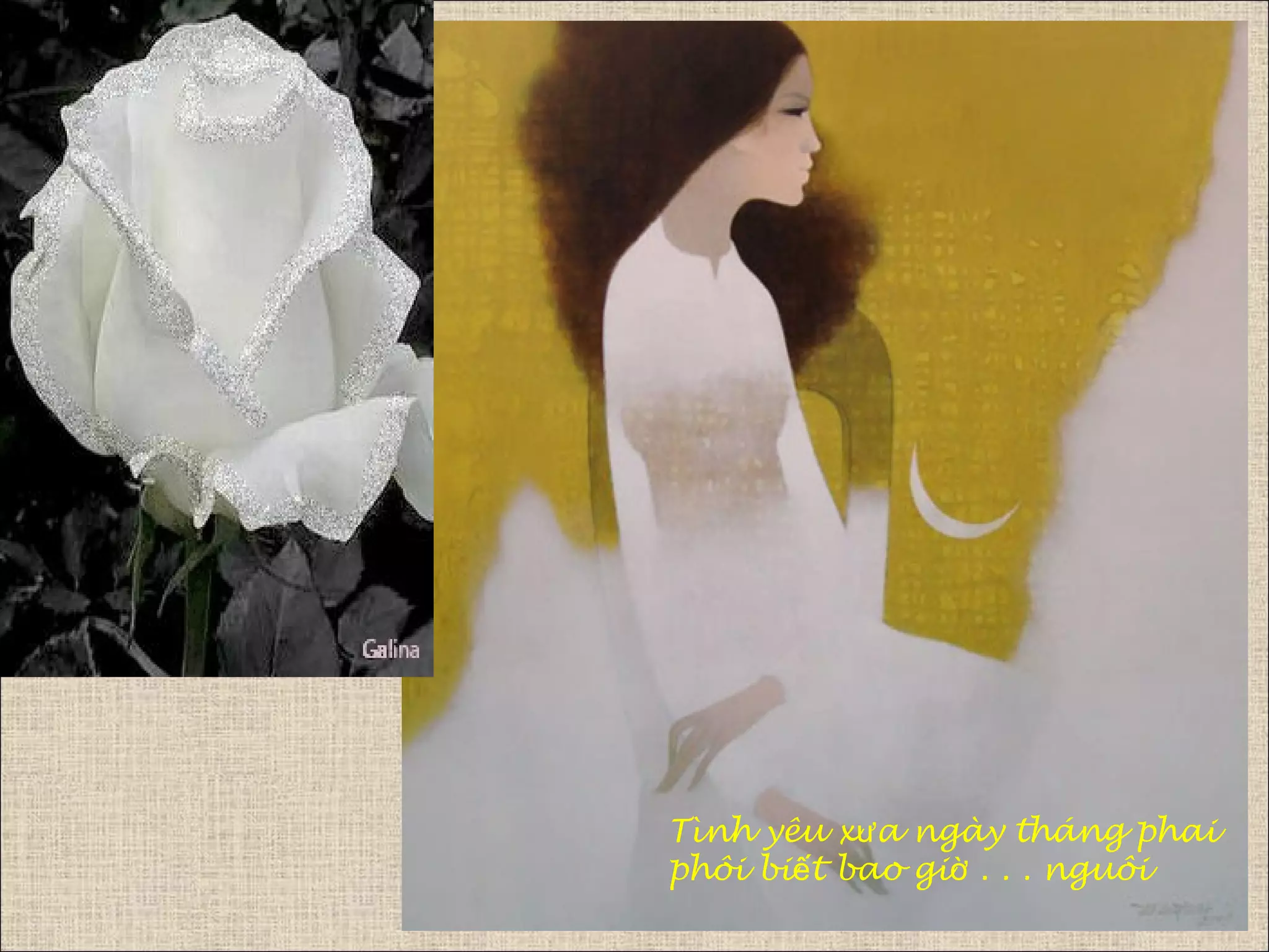 Tình yêu x a ngày tháng phaiư
phôi bi t bao gi . . . nguôiế ờ
 