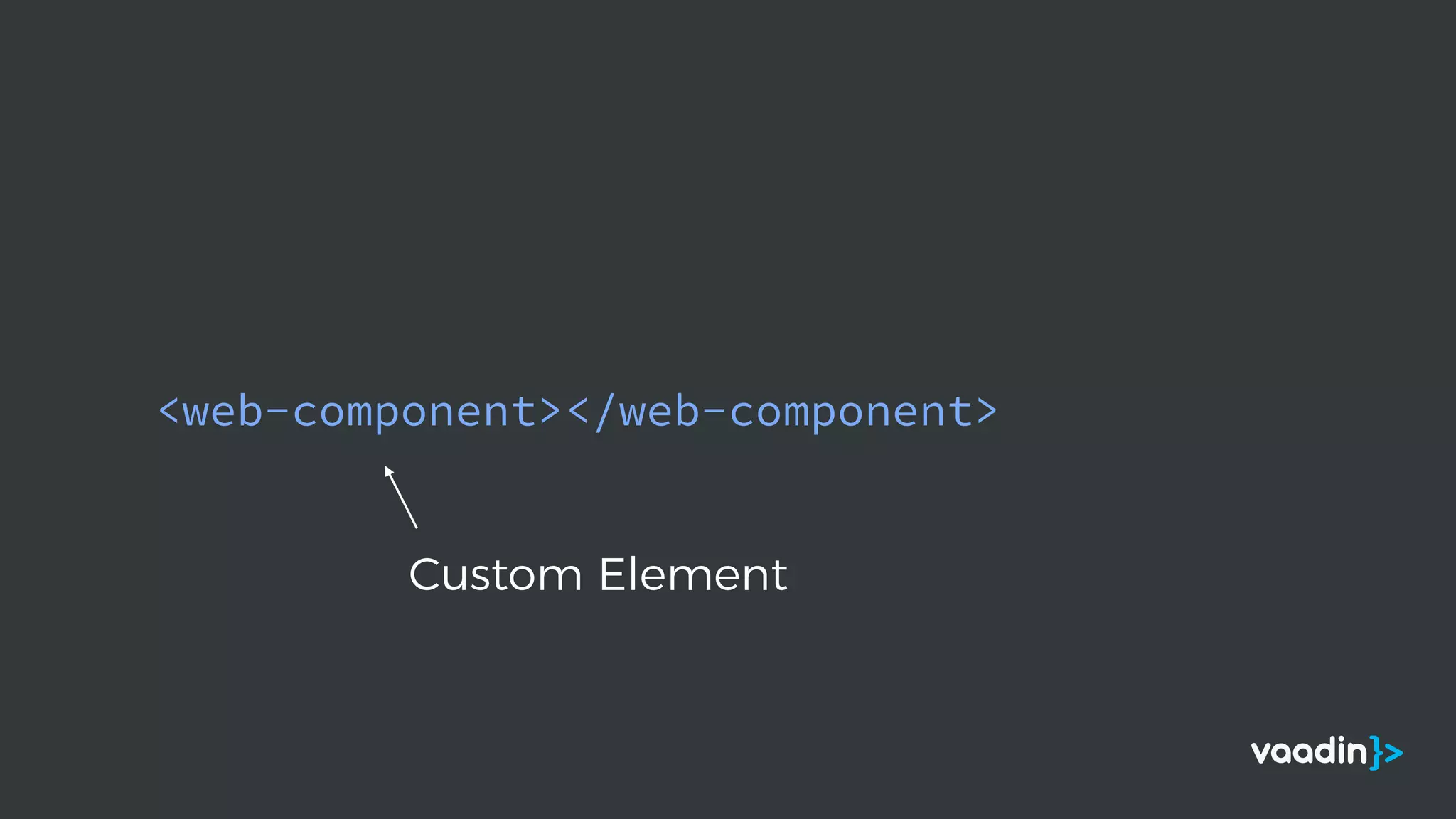 <web-component></web-component>
Custom Element
 