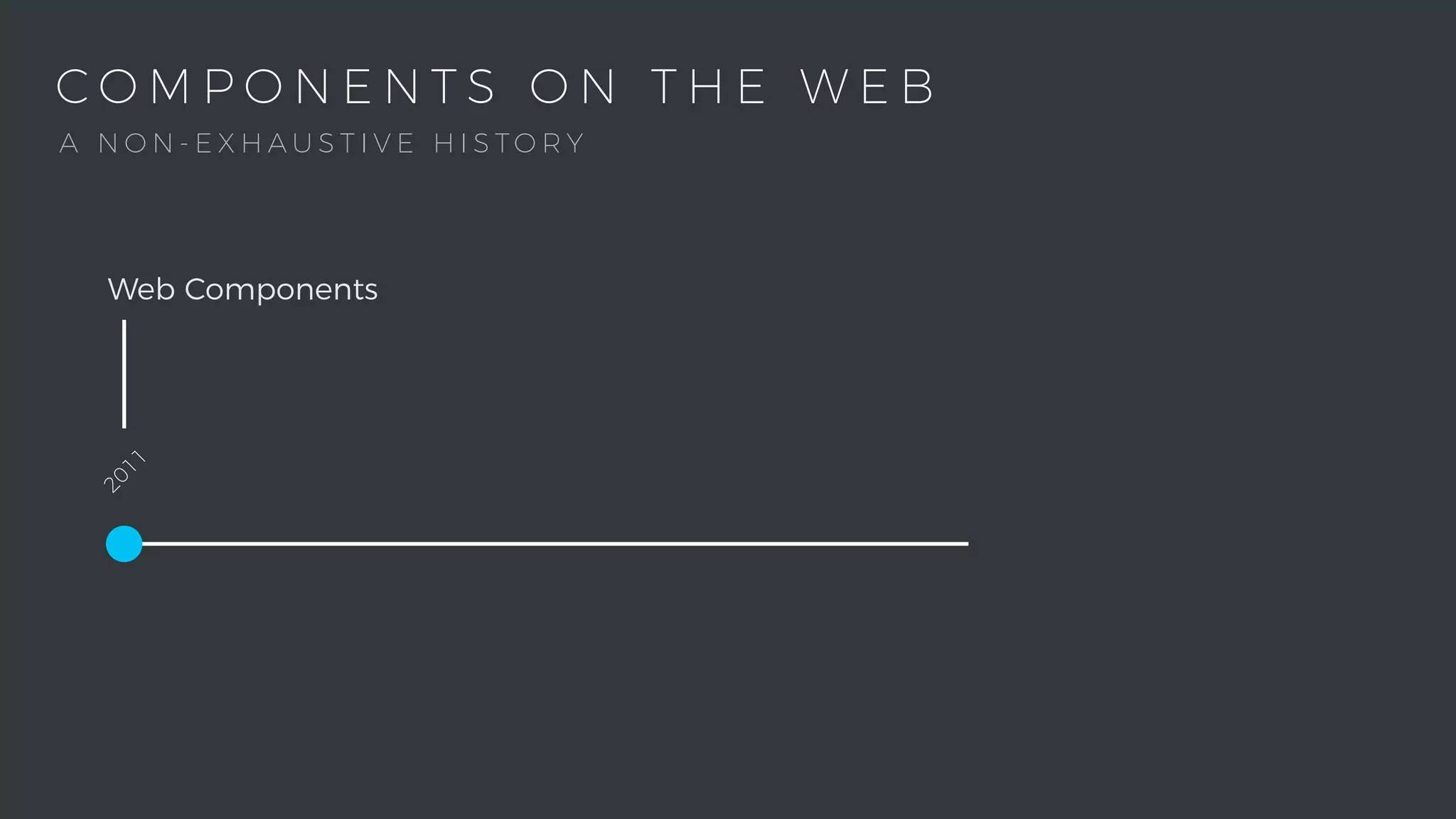 C O M P O N E N T S O N T H E W E B2011
Web Components
A N O N - E X H A U S T I V E H I S T O R Y
 
