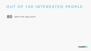open the app store80
O U T O F 1 0 0 I N T E R E S T E D P E O P L E
 