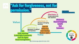 @mirettekangas @anttiki #yle 2018
H3, McKinsey:
Three Horizons of Growth
 