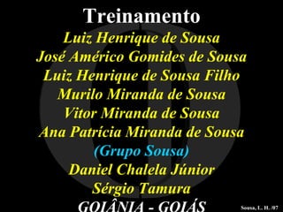 I O Treinamento Luiz Henrique de Sousa José Américo Gomides de Sousa Luiz Henrique de Sousa Filho Murilo Miranda de Sousa Vitor Miranda de Sousa Ana Patrícia Miranda de Sousa (Grupo Sousa) Daniel Chalela Júnior Sérgio Tamura GOIÂNIA - GOIÁS Sousa, L. H. /07 