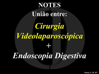 NOTES União entre: I O Cirurgia Videolaparoscópica +  Endoscopia Digestiva Sousa, L. H. /07 