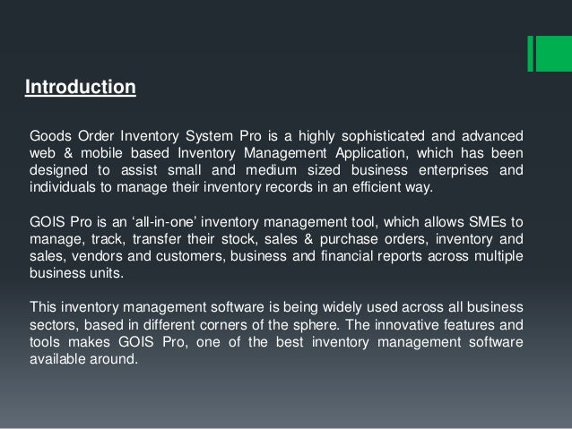 Dissertation inventory management system for sme