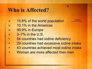 Who is Affected? <ul><li>15.8% of the world population </li></ul><ul><li>10.1% in the Americas  </li></ul><ul><li>59.9% in...