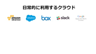 (G Suite)
⽇常的に利⽤するクラウド
 