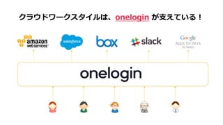 クラウドワークスタイルは、onelogin が⽀えている！
(G Suite)
 