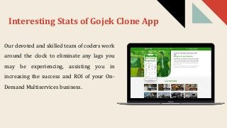 Interesting Stats of Gojek Clone App
Our devoted and skilled team of coders work
around the clock to eliminate any lags yo...