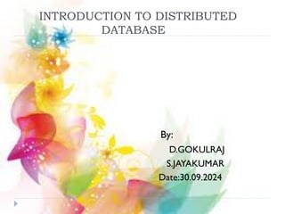 Introducing to distributed database systems | PPT