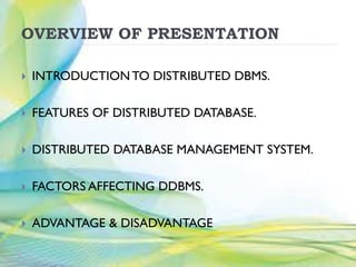 Introducing to distributed database systems | PPT