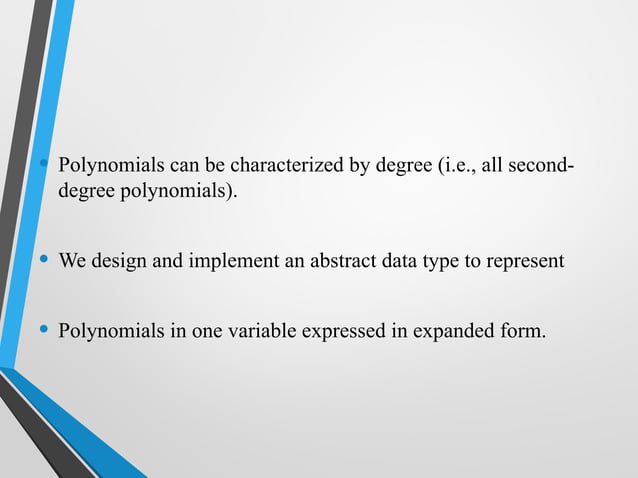 Polynomial Manipulation in DATA STRUCTURE AND ANALYTICS PPT | PPT